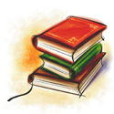 Graphic of a staff of three books