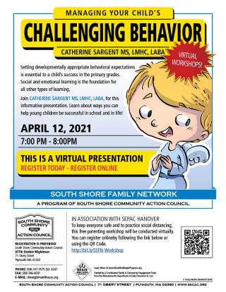 Hanover SEPAC Managing Your Childs Challenging Behavior Virtual Event