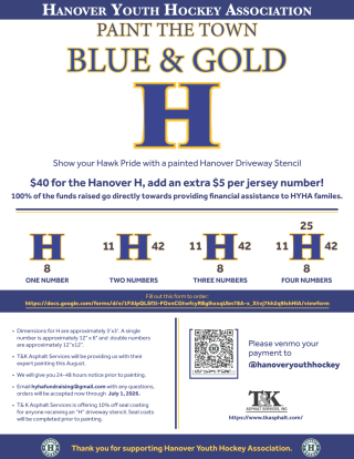 Hanover Youth Hockey Association's Paint the Town Blue & Gold Fundraiser