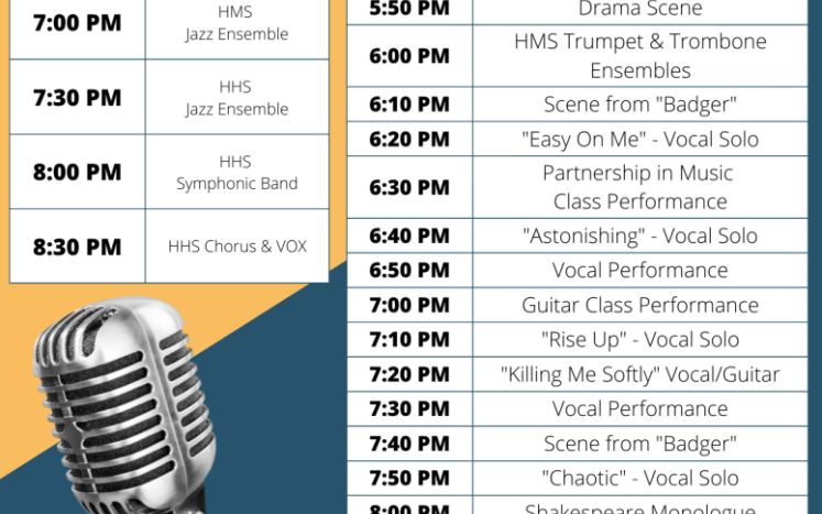 Arts Festival Performance Schedule